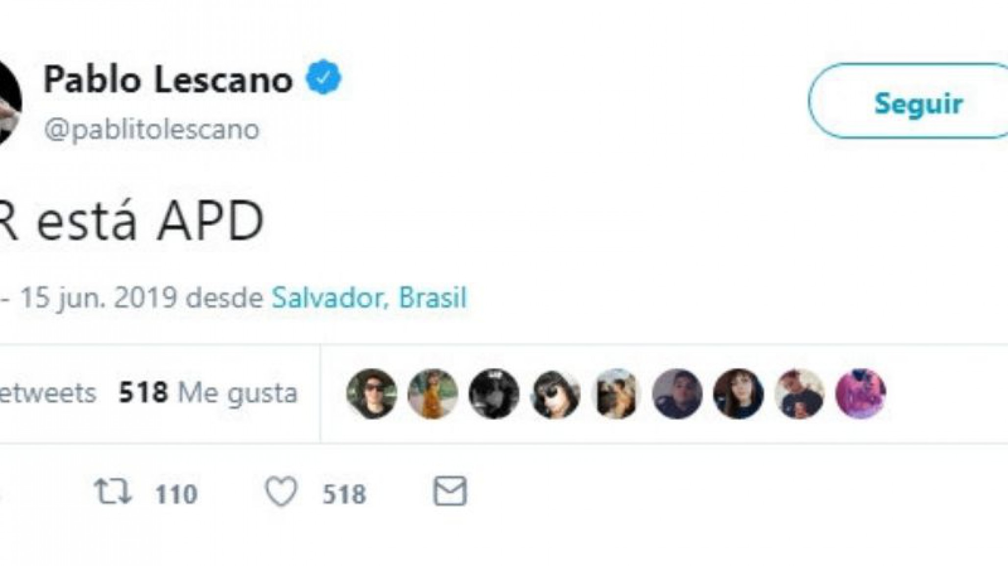 Pablo Lescano cambió el ‘ATR’ por el ‘APD’ , mirá lo que significa