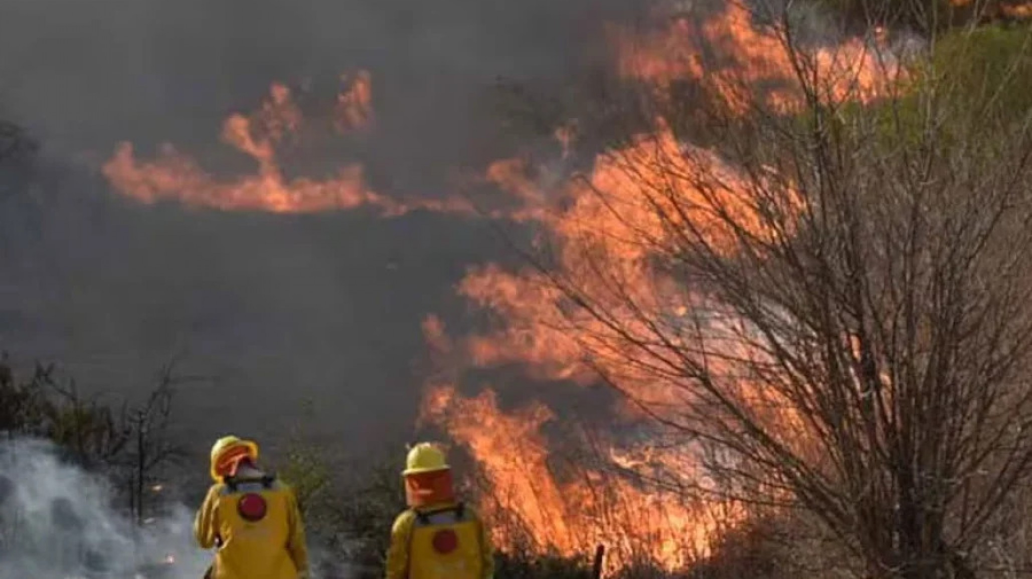 Descontrolado incendio forestal en Córdoba: hay un bombero en terapia intensiva