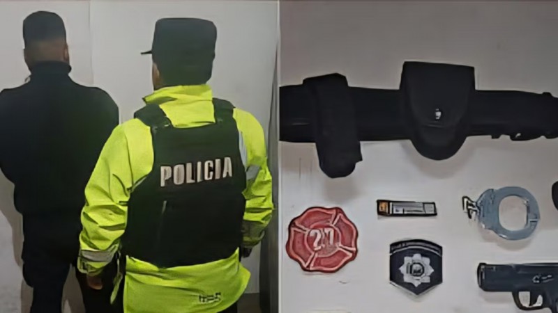 Fingía ser policía y fue descubierto en un control: lo atraparon con uniforme, esposas y un arma falsa