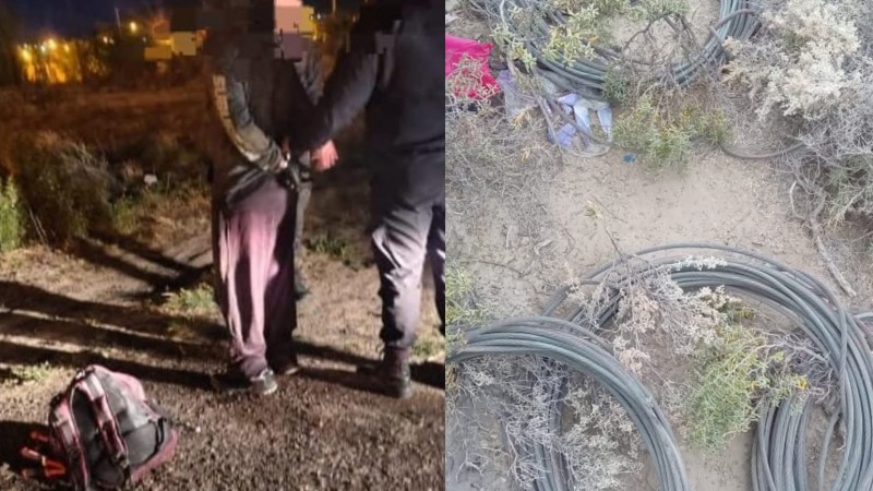 Un hombre fue sorprendido robando cables en Km.3