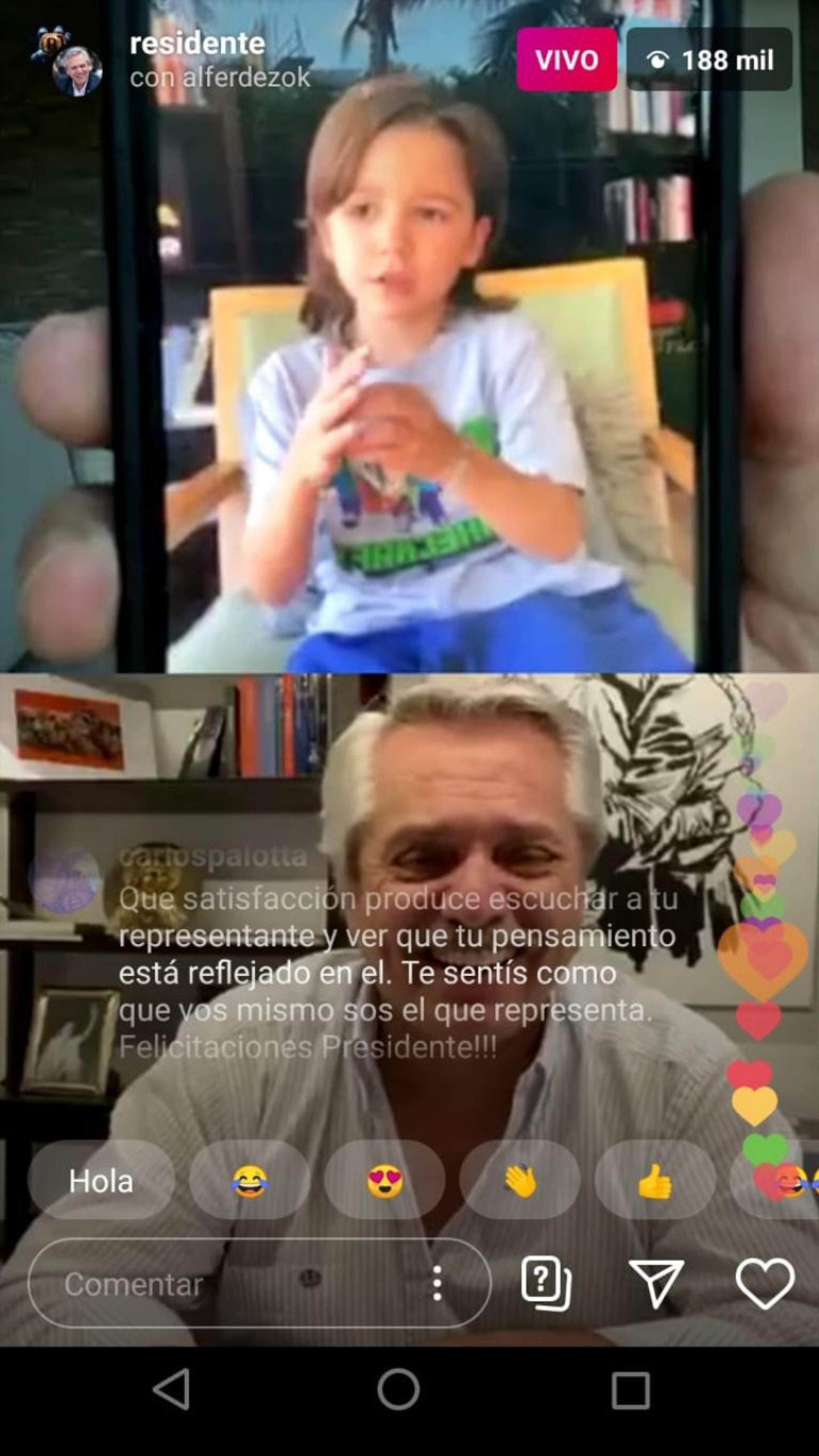 Alberto Fernández le dijo a Milo, el hijo de Residente “canto La Balsa para lavarme las manos”