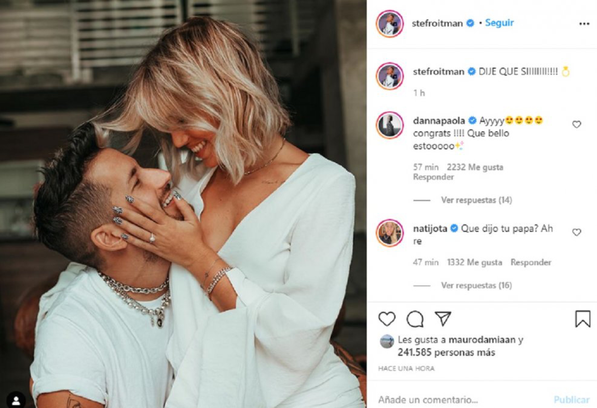 Stefi Roitman confirmó su casamiento con Ricky Montaner: “Dije que sí”