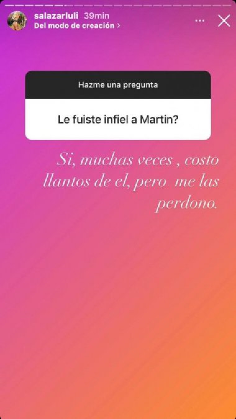 Luciana Salazar confesó que le fue infiel a Martín Redrado