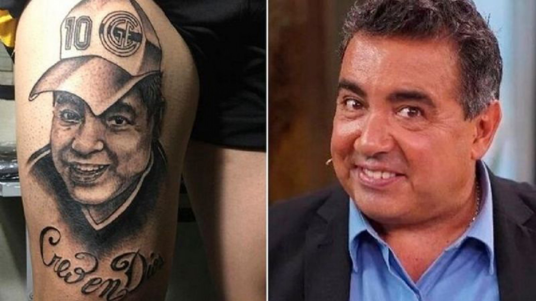Se quiso tatuar a Maradona y le quedó un “Diego Perez con una gorrita del Lobo
