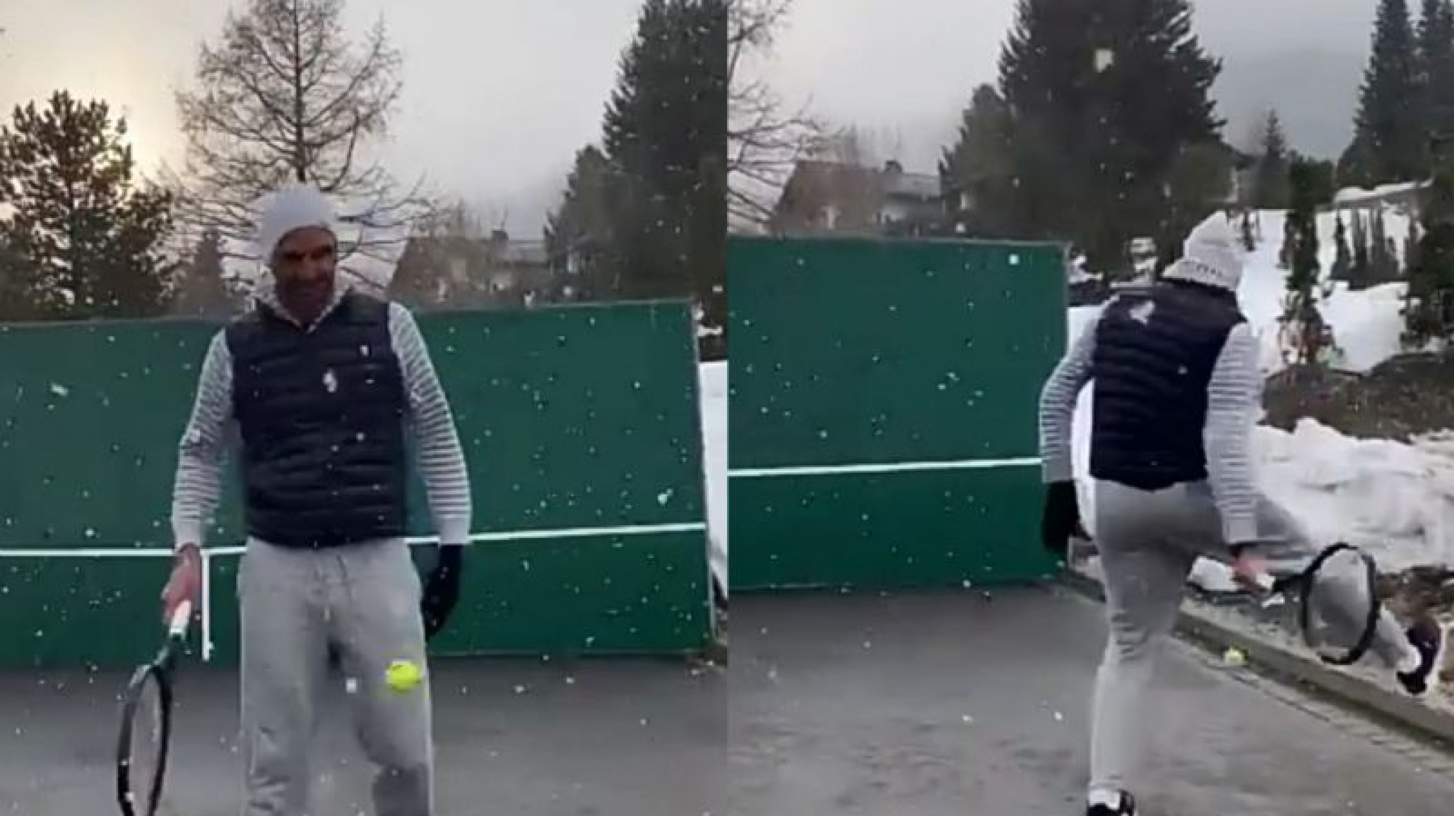 ¡No lo para nadie! En cuarentena, Roger Federer entrena con bajas temperaturas sin perder su estilo