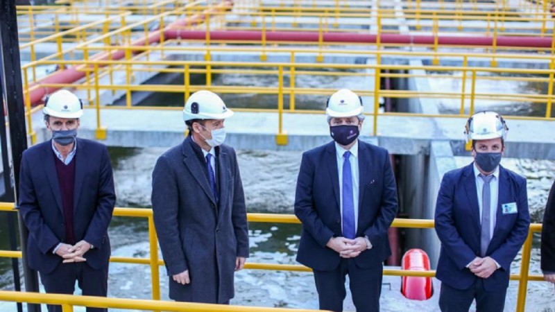 Alberto Fernández inauguró una obra iniciada por Mauricio Macri