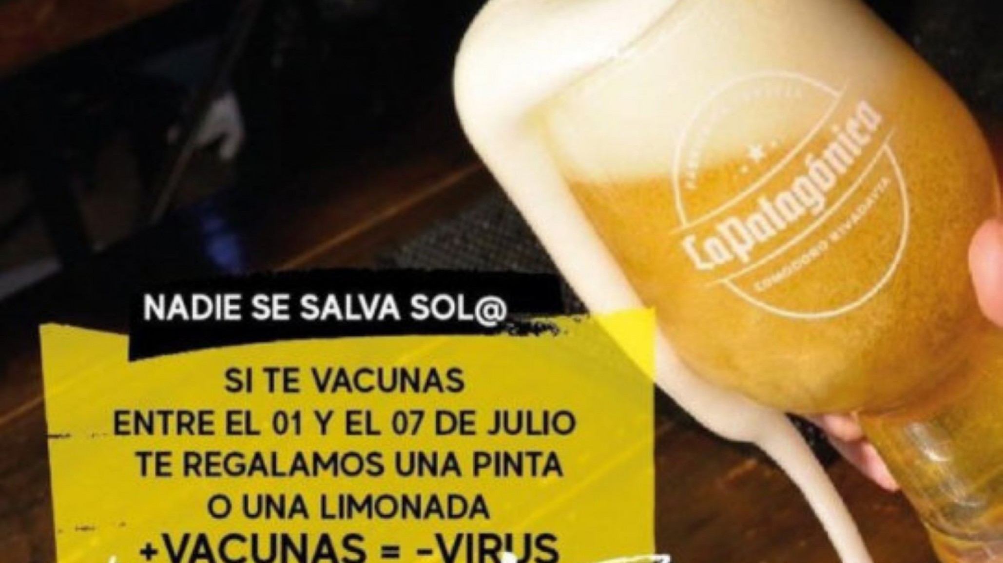 En Comodoro un bar regala cerveza o limonada a los que se vacunen “incentivamos a la gente”