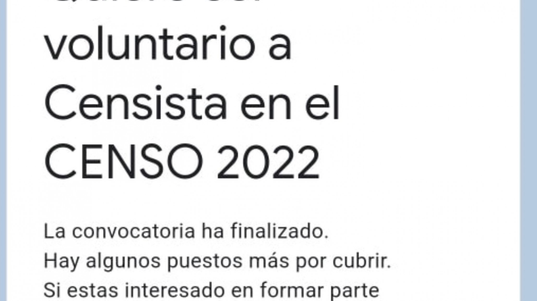 Censo 2022: En Chubut siguen buscando voluntarios