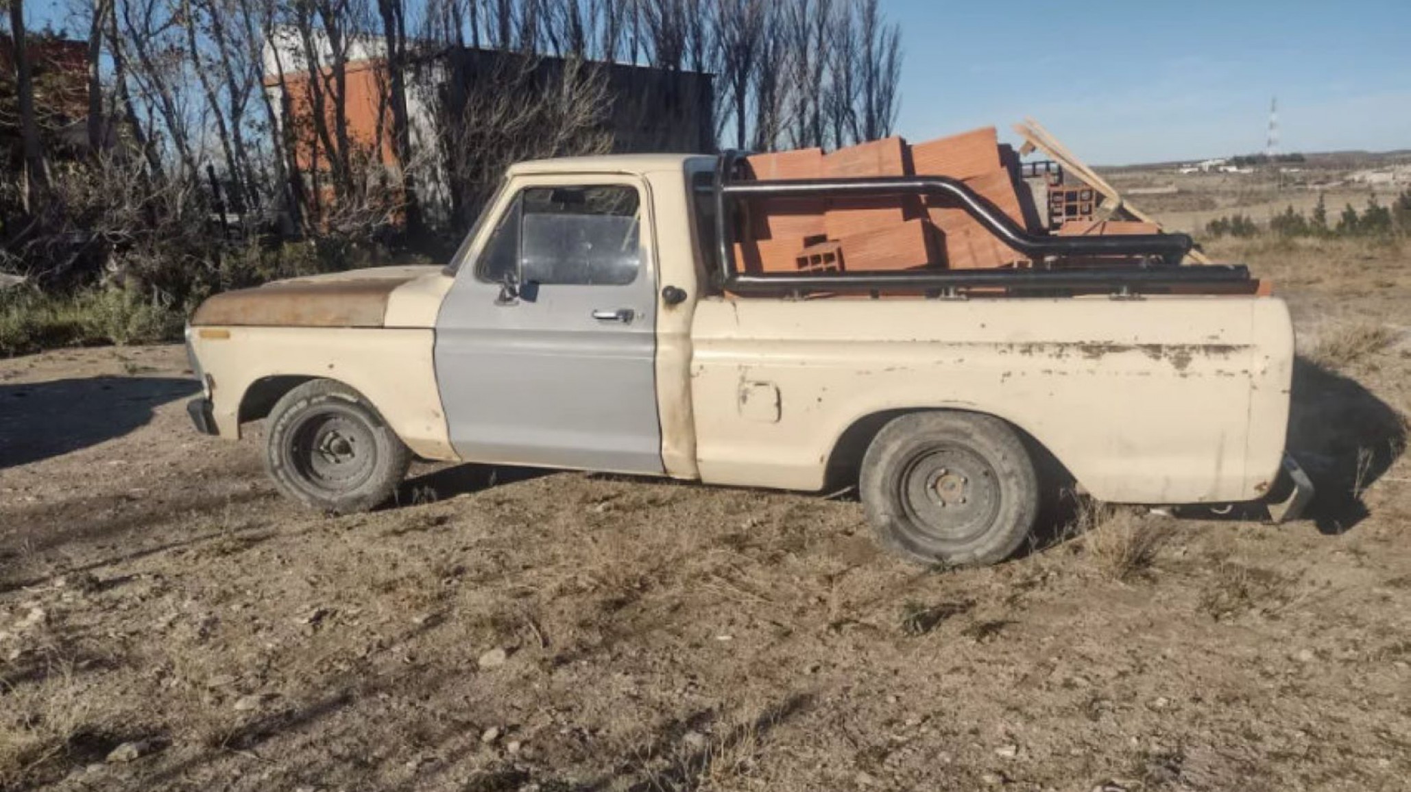 Infraganti: Lo encontraron robando ladrillos a su vecino y cargándolos en una camioneta