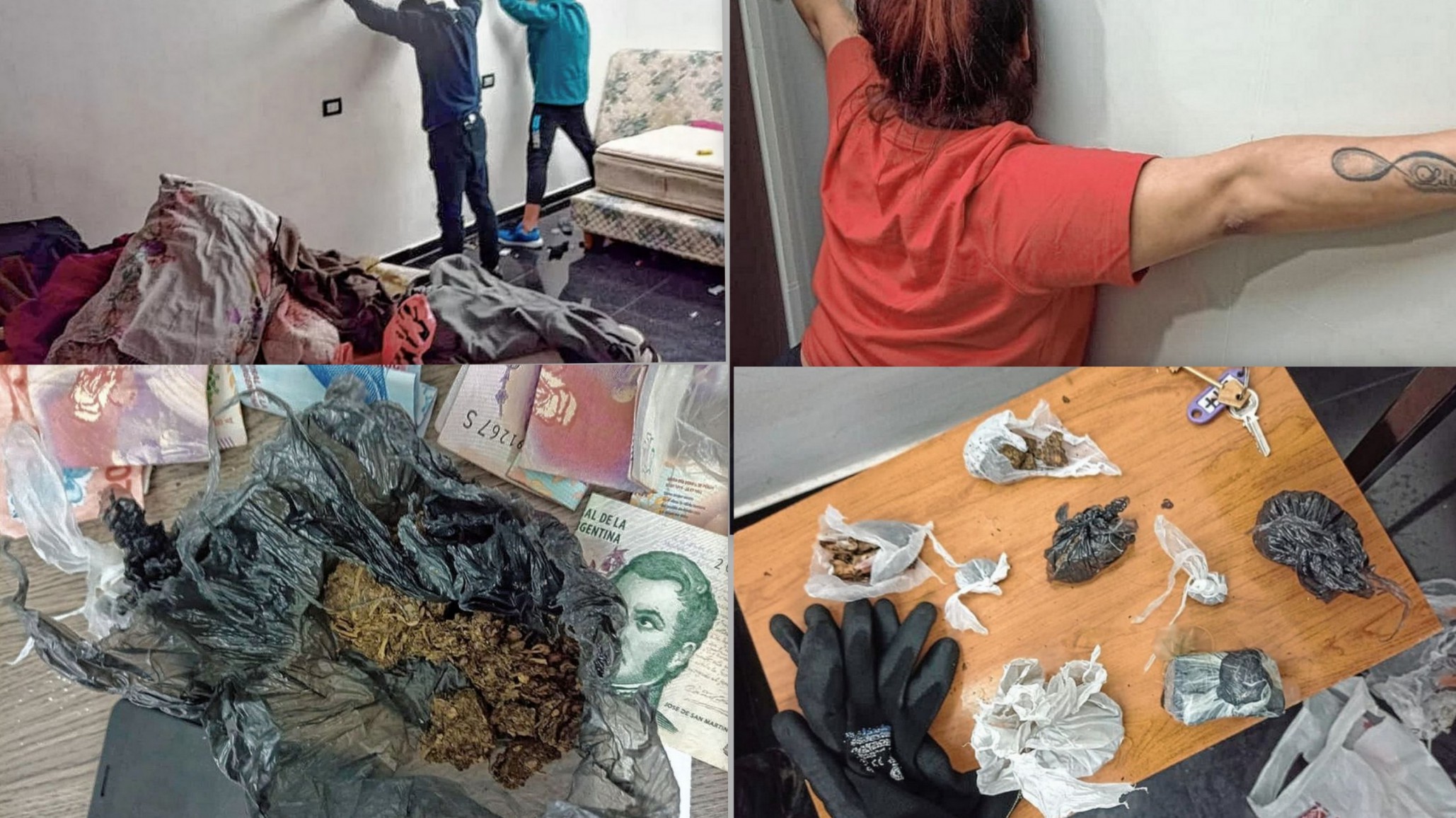 La policía llegó al hotel por ruidos molestos y hallaron droga y dinero