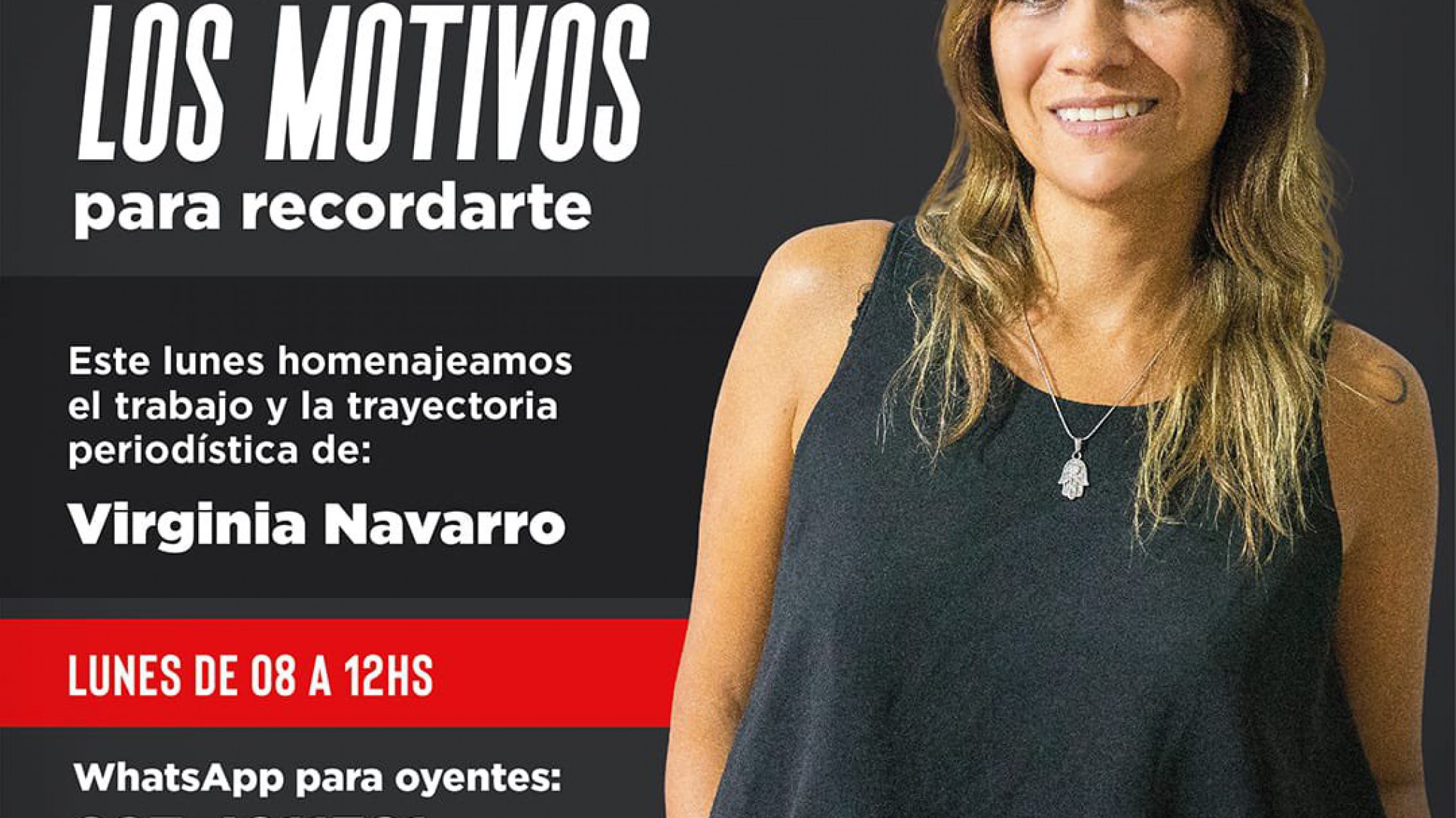 Este lunes homenajearán a Virginia Navarro en La Cien Punto Uno