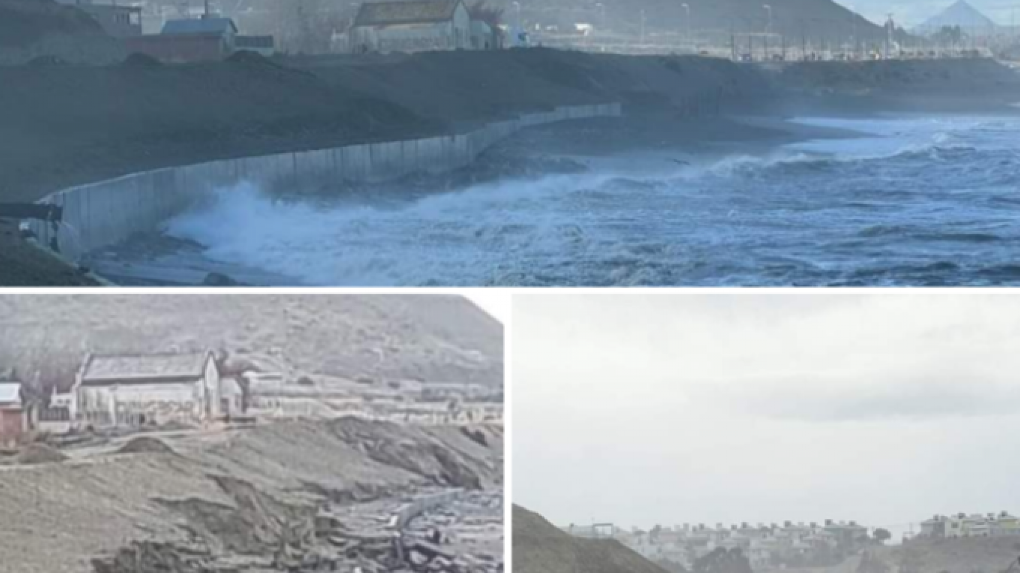 Tras marejada se derrumbó parte del muro costero del Camino Ara San Juan