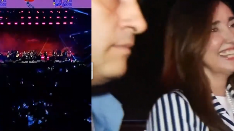 ¡En vivo! El filoso comentario de Peteco Carabajal cuando llegó Villarruel al al Festival Nacional de Doma