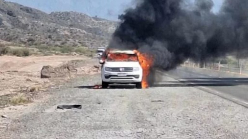 Una camioneta se incendió en plena Ruta 40