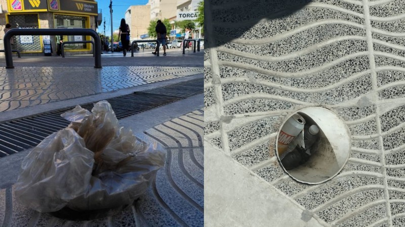 Peligro en el centro de Comodoro: Un desagüe sin tapar causó tres graves accidentes