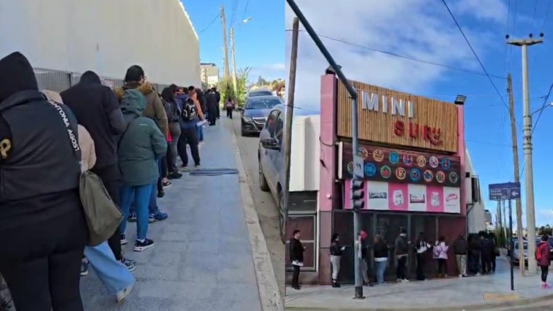 Desempleo y largas filas en Comodoro: Una cuadra completa de postulantes por un puesto de vendedor
