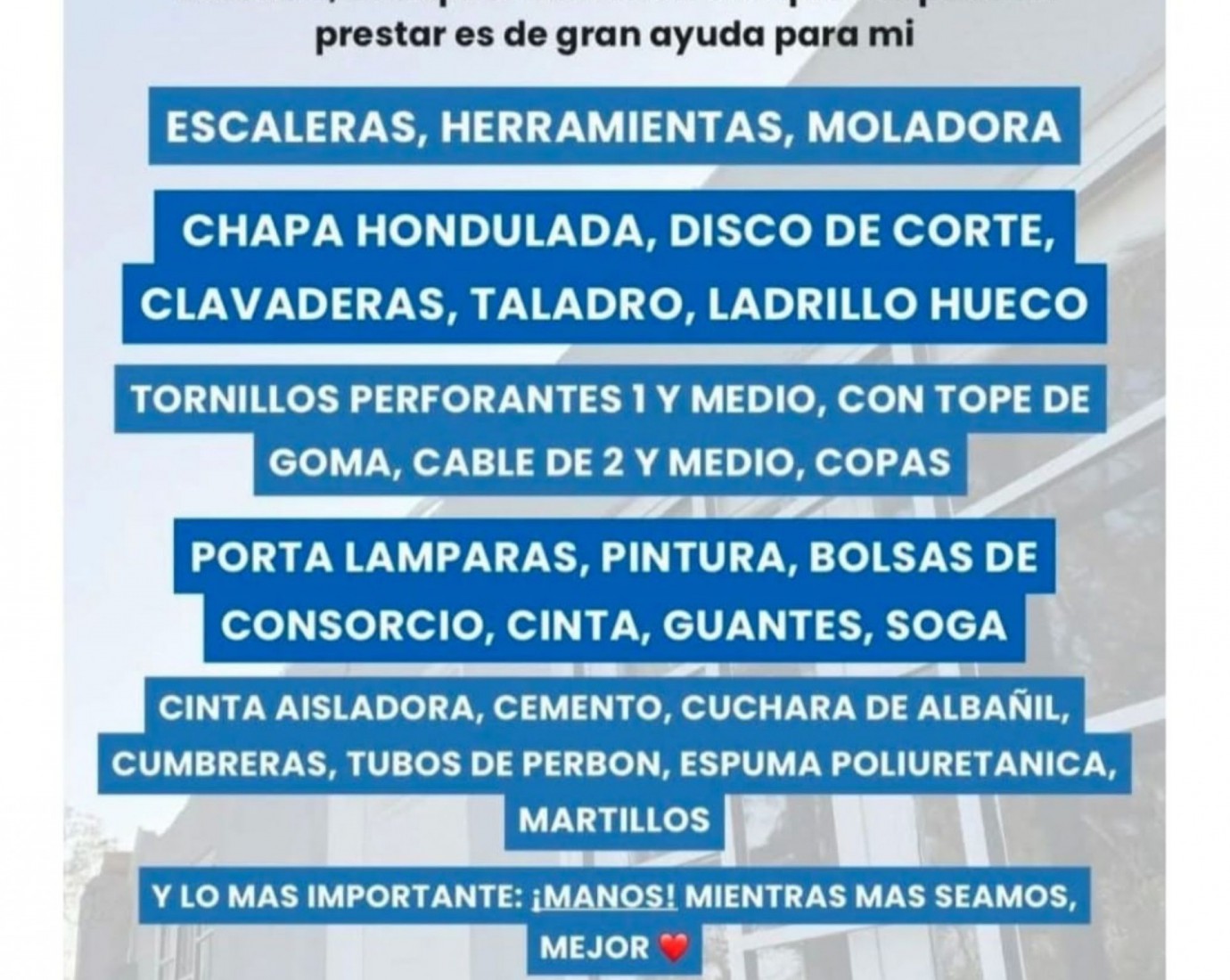 Se quedó sin techo por el temporal y pide ayuda para reconstruir su casa