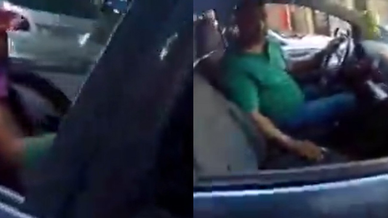 Jugaba al Candy Crush mientras manejaba con su hija a bordo y lo escracharon