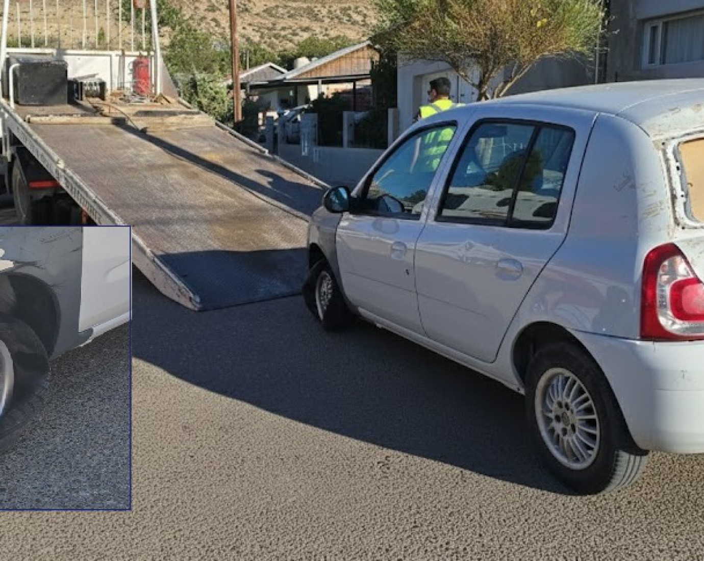 Comodoro: Llamó la atención por circular con la rueda en llanta y descubrieron que era un auto robado