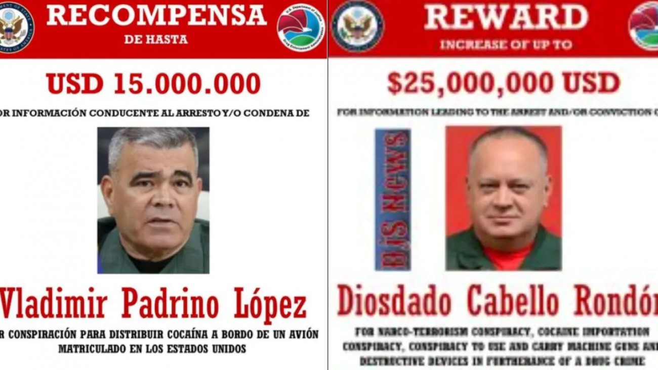 Trump ofrece millonarias recompensas por altos dirigentes chavistas: Cabello y Padrino en la mira
