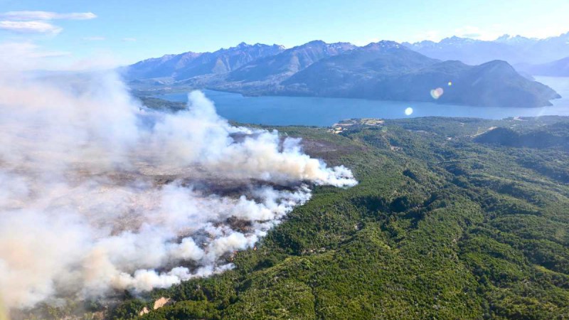 Calor y viento reavivan incendios en Parque Nacional Los Alerces
