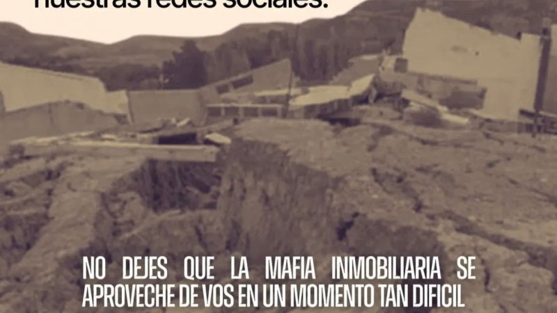La Federación Nacional de Inquilinos alerta a los damnificados de la catástrofe de Comodoro: "No dejes que la mafia inmobiliaria se aproveche"