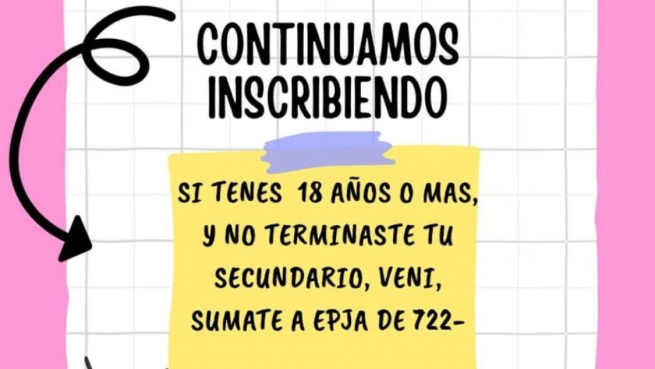 La EPJA 722 continúa con las inscripciones para terminar la secundaria