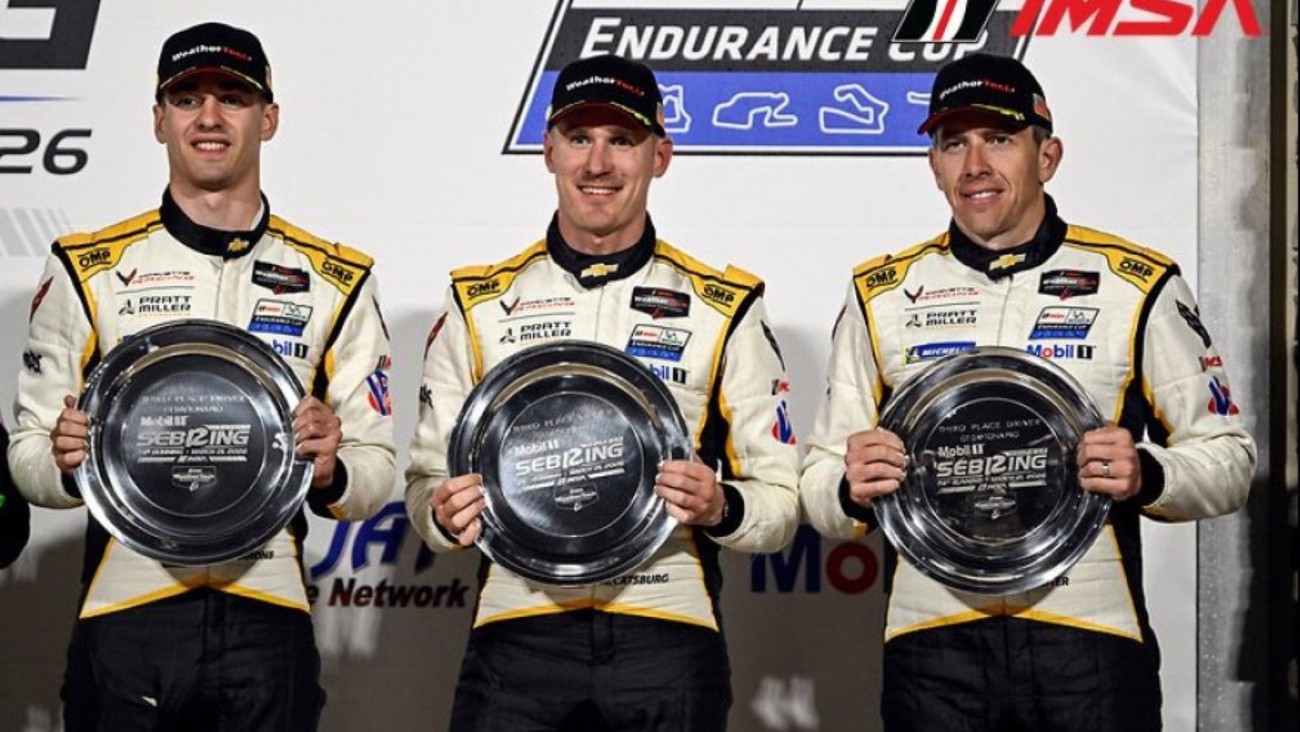 El piloto argentino Nicolás Varrone hizo podio en las 12 Horas de Sebring con Corvette