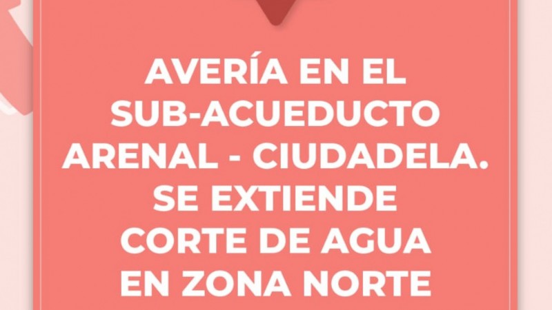 Corte de agua en zona norte de Comodoro: una nueva avería complica la normalización del servicio