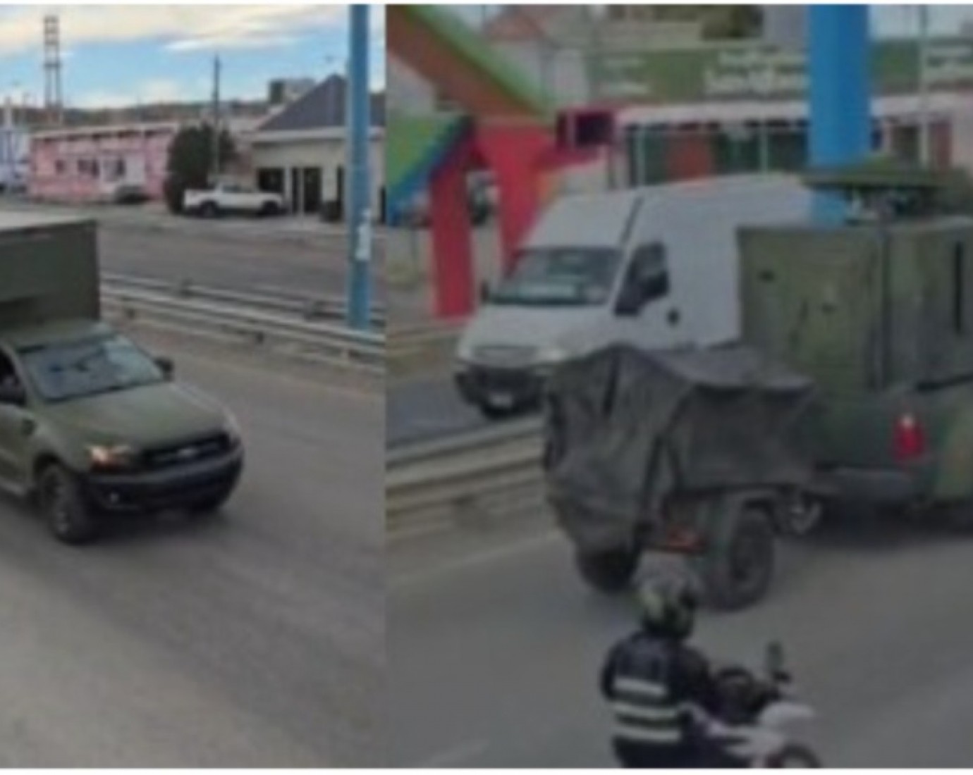 Convoy militar en Comodoro: se registró el paso de vehículos y se advierten demoras en el tránsito