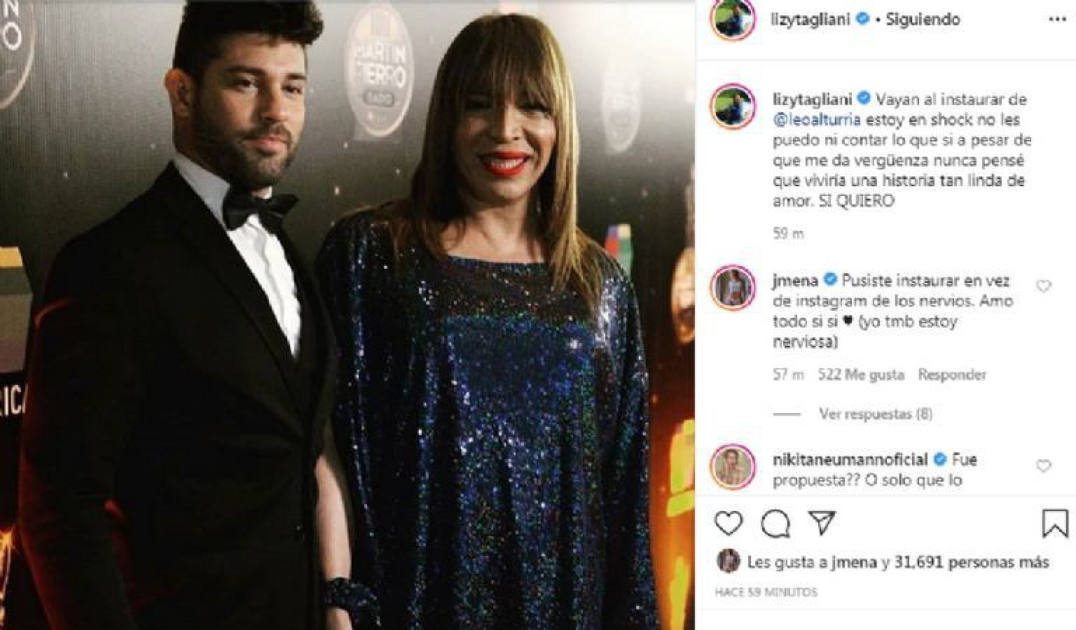 ¡Lizy Tagliani se casa! Leo Alturria le propuso matrimonio