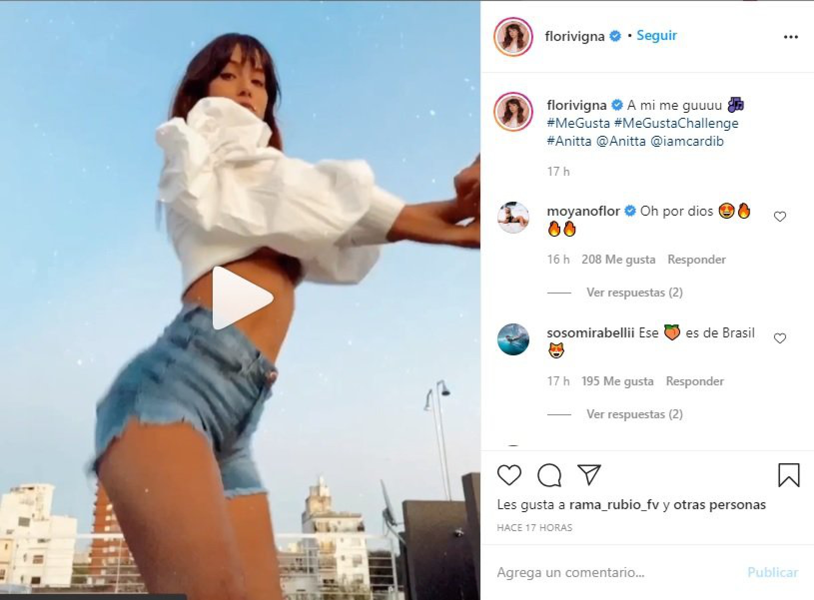 Flor Vigna, de baile en micro short y en la terraza