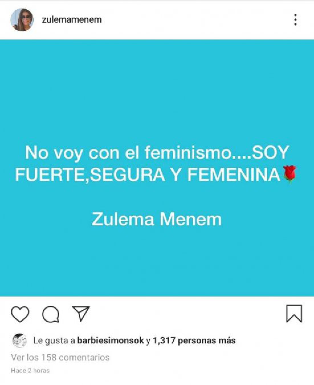 Zulema Menem dejó en claro su postura: ”No voy con el feminismo…”