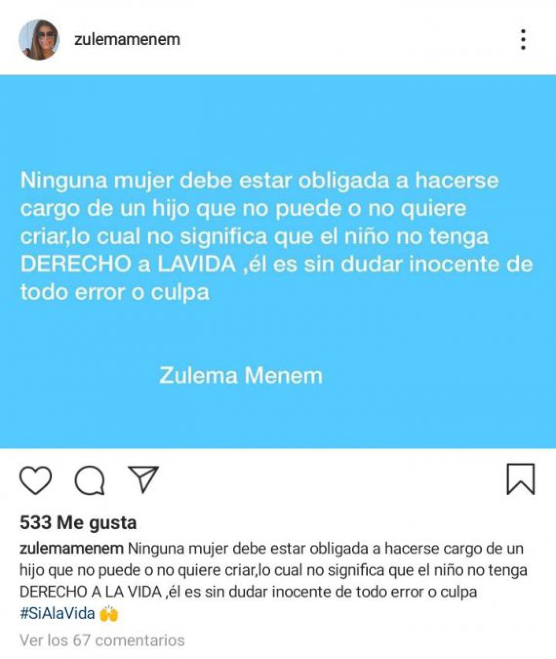 Zulema Menem manifestó su mirada sobre el derecho a la vida: “el niño es inocente de todo error o culpa”