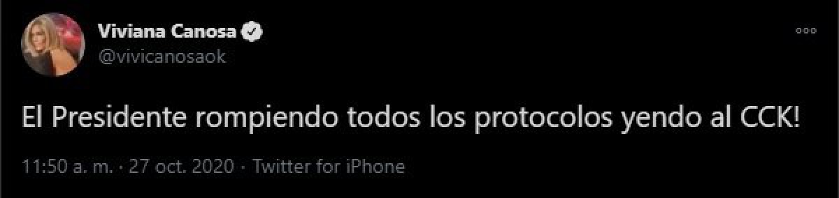 Viviana Canosa acusa a Alberto Fernández de incumplir protocolos