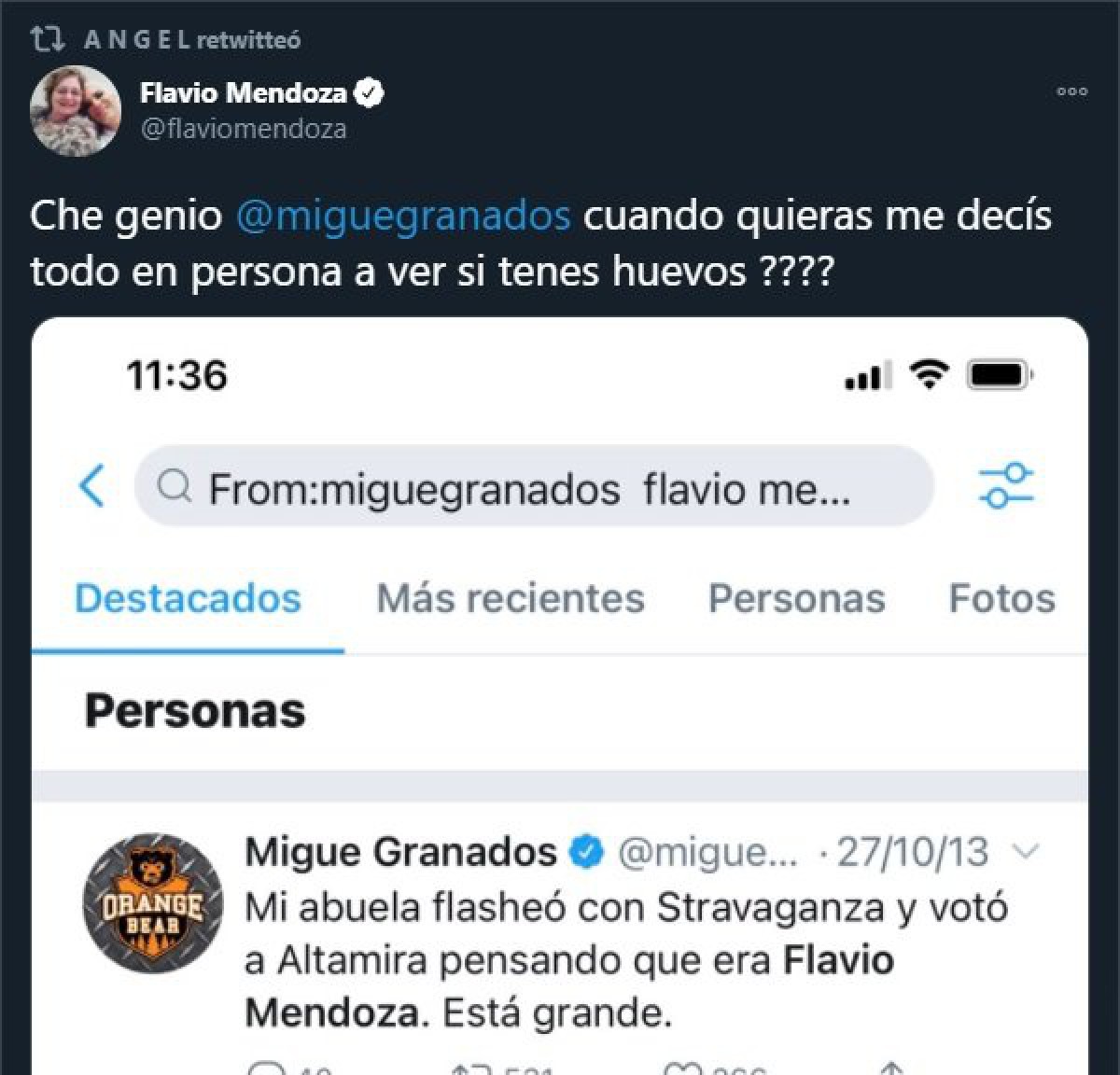Flavio Mendoza, durísimo con Migue Granados por sus tuits