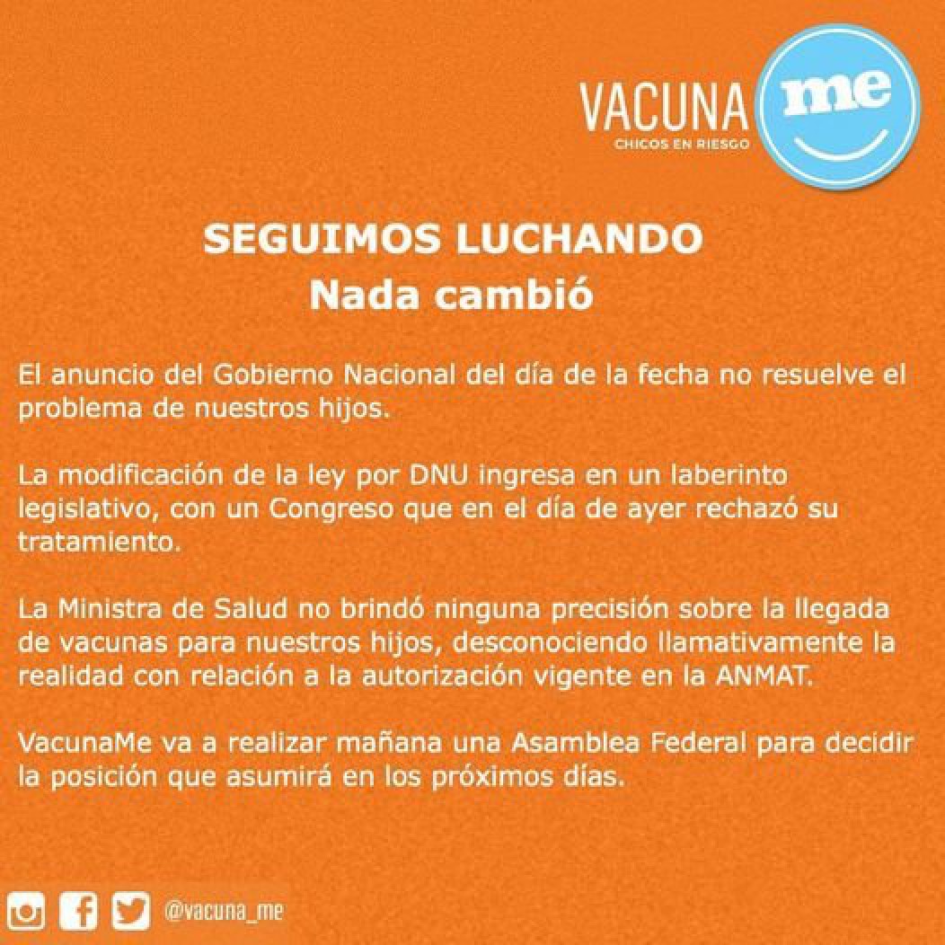 Vacunas para chicos en riesgo: Esperan respuestas tras cartas documento enviadas a Vizzotti